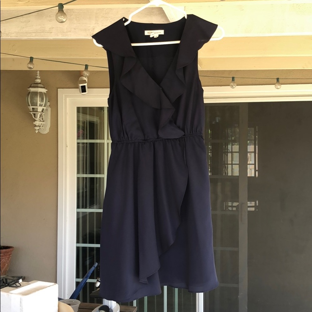 BCBG Generation - navy blue ruffle detail dress